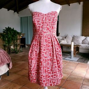 Anthro Shoshanna Red Strapless Dress
